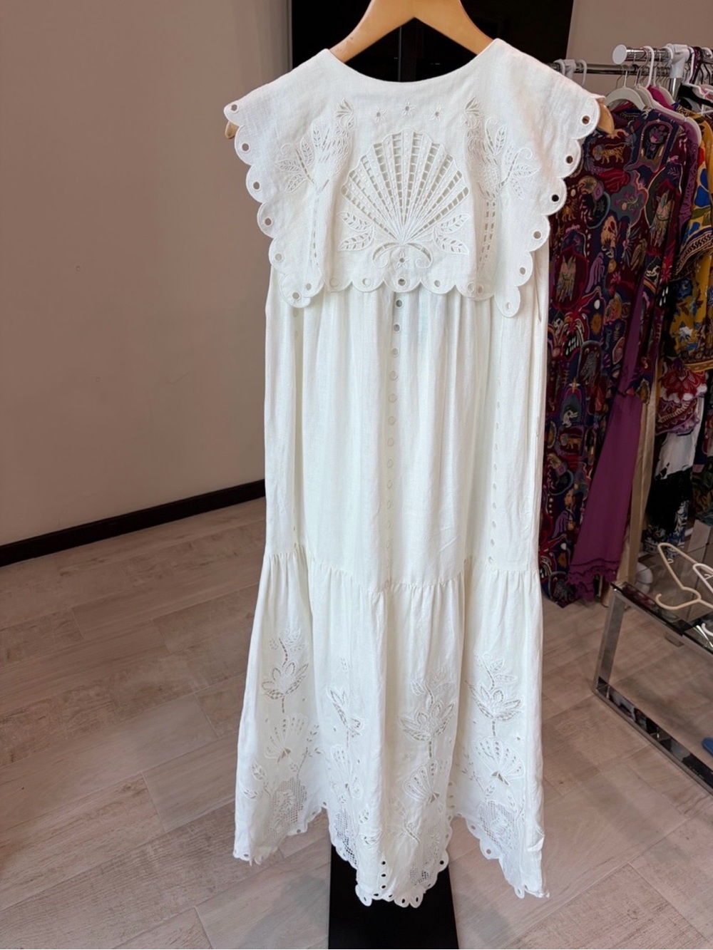 NWT Farm Rio Off-White Sleeveless Maxi Dress, sz S - Picture 6 of 7